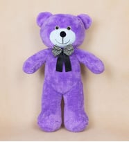 50 cm Papyonlu Peluş Ayıcık – Yumuşak Dolgulu Oyuncak Ayı (Mor)