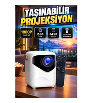 Akıllı Taşınabilir Projektör – 1080P Full HD, 64 GB Hafıza, 2 GB RAM, Uzaktan Kumanda