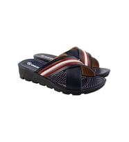 Gezer 13075 Yazlık 4 Cm Topuklu Hafif Taban Günlük Kadın Terlik (Lacivert)