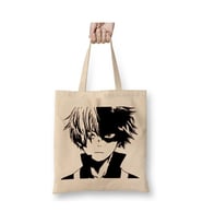Todoroki My Hero Academia Bez Çanta Uzun Saplı Alışveriş Çantası Plaj Çantası (Beyaz)