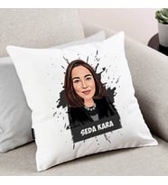 Kişiye Özel Kadına Hediyelik Karikatürlü Yastık