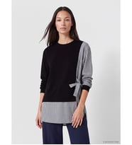 LC WAIKIKI Siyah Çizgili Kadın Sweatshirt Tunik
