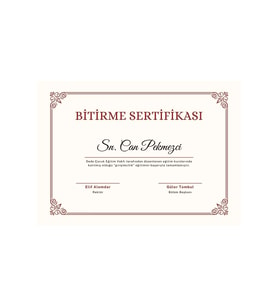 Kırmızı Vintage Bitirme Sertifikası