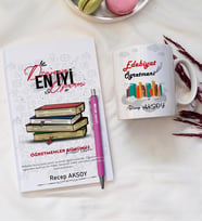 Kişiye Özel Edebiyat Öğretmeni Kupa, Defter, Kalem Hediye Set