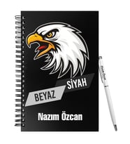 Kartal Tasarımlı Ahşap Defter Kalem Hediye Seti HC15