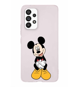 Samsung Galaxy A53  Kapak Mickey Mouse Tasarımlı Şeffaf Silikon Kılıf