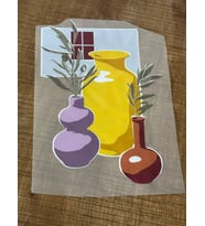 ÜTÜ İLE YAPIŞAN VAZO TRANSFER BASKI ARMA TİŞÖRT BASKI 24X14 CM (Hardal)