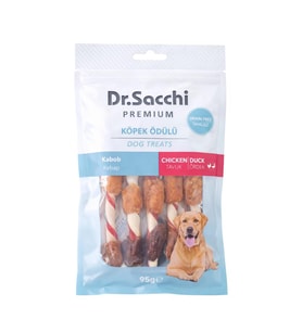 Dr.Sacchi Premium Tavuklu ve Ördekli Kebap Tahılsız Köpek Ödülü 5'' 5'li 95 Gr (Beyaz)