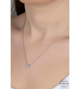 SWAROVSKİ CRYSTAL DAİRE 925 AYAR GÜMÜŞ KOLYE