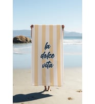 Dijital Baskı Plaj Deniz Havlusu Dolce Vita Desenli Peştamal HVL0219 (Çok Renkli)
