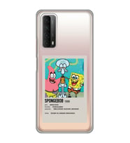 Huawei P Smart 2021 Uyumlu Sunger Bob Minimalist Poster Desenli Şeffaf Telefon Kılıfı