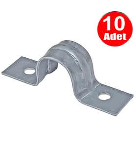 No:3 Çiftli Sac Kablo Kroşe 16mm Demir Köprü Metal Boru Tutma Bağlama Kelepçesi -10Adet