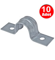 No:3 Çiftli Sac Kablo Kroşe 16mm Demir Köprü Metal Boru Tutma Bağlama Kelepçesi -10Adet