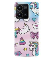Vivo Y22 Kılıf Silikon Desen Özel Seri Unicorn Mektup 1800