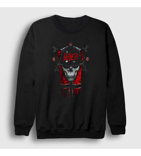 Presmono Unisex Siyah Flag Slayer Sweatshirt 294748tt