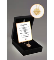 14 Şubat Sevgililer Günü Hediyesi "Sevgilime "Özel Seri Yonca Çelik Kolye  Işıklı Premium Kutuda (Gold)