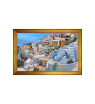 Manzara Temalı Kanvas Tablo 80 x 110 cm Gold Çerçeve
