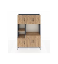 Hyperion Gardrop 9 Raflı 6 Kapaklı 132x44x195 Antrasit-Çam