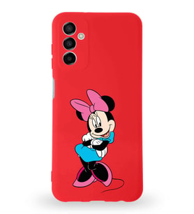 Samsung Galaxy A04s Uyumlu Lansman Kılıf Altı Kapalı İçi Kadife  Minnie Mouse-D Tasarımlı  Kapak (Şeffaf)