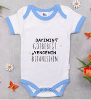 BK Kids Dayımın Gözbebeği Tasarımlı Mavi Bebek Body Zıbın-1