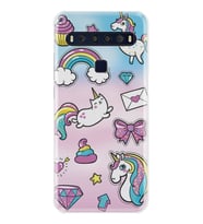 TCL 10L 10 Plus 10SE 20E 20SE 30SE L7 Kılıf Desemli Silikon Unicorn Mektup 1800