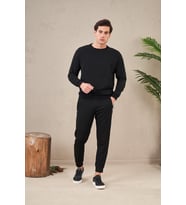 Pjs 23723 Erkek Baskılı Eşofman Takımı (Siyah)
