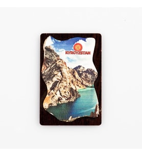 Kırgızistan Temalı Deri Magnet Ahşap Tabaka (Karışık)