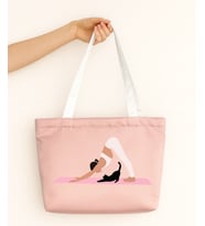 Yoga Tasarım Mat Saten Omuz Çantası (Pudra Pembe)