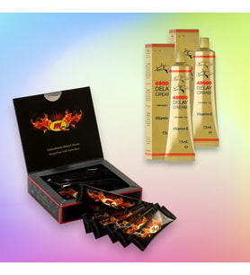 Orjinal M Plus Maccun 12x12gr Sachet+ Deadly Shark 48000 Gecikme Etkili krem 2 Kutu