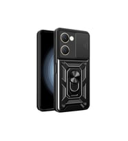 Vivo Y18 Kılıf Pars Lens Yüzüklü Silikon - Siyah