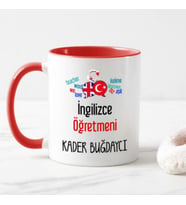 Kişiye Özel İngilizce Öğretmeni Kupa Bardak HA16 (Beyaz - Beyaz)