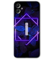 Galaxy A05 Kılıf HD Desen Baskılı Kılıf - Dark Neon Yaprak İ Harfi