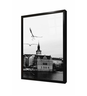 Tablosan Şehir Manzarası Çerçeveli Cam Tablo