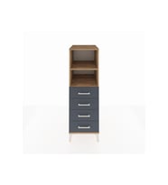 Kronos Dolap 2 Raflı 4 Çekmeceli 44x59x134 Çam-Antrasit