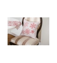 Kartanesi Baskılı Kumaştan Beje Kırmızı Kırlent 45x45 -1376