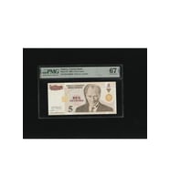 Beş Yeni Türk Lirası 5 YTL P217 2005 PMG 67 EPQ SUPERB GEM UNC S/N E05 946939 8. EMS 1. Tertip