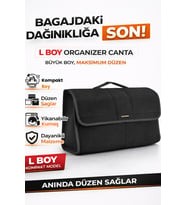 Oto Bagaj Organizer Bagaj Çantası L Boy Kaymaz Cırt Bantlı Velur Kompakt Düzenleyici