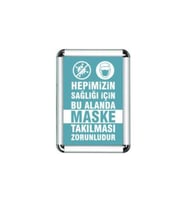Koronavirüs Maske Takılması Zorunludur Uyarı Panosu
