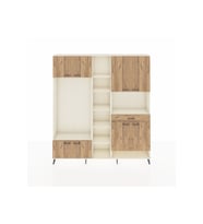 Arges Gardrop 12 Raflı Tek Çekmeceli 8 Kapaklı 220x30x243 Aytaşı-Çam