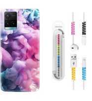 Vivo Y11S Y21S Y20 Y20S Y70 Kılıf Kablo Koruma Spiral Silikon Pink Cloud 1305