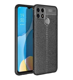 Oppo A15S Kılıf Esnek Pu-Deri Leather-Pu Serisi Protected Case (Siyah)