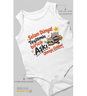 Teyzeye Özel Sıfır Kollu Bebek Body %100 Pamuk