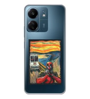 Xiaomi Redmi 13C Uyumlu Deadpool Çığlık Tasarımlı Şeffaf Telefon Kılıfı