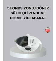 Döner Mekanizmalı 5’i 1 Arada Süzgeçli Rende Sebze Meyve Doğrama Cihazı