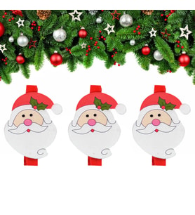 Yılbaşı Noel Baba Desenli Dekoratif Mandal 6'lı