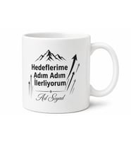 Hedeflerime Adım Adım İlerliyorum Başarı Motivasyon Kupa Bardak Hediye