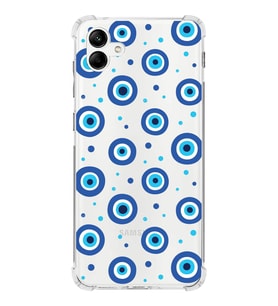 PrintiFy Samsung Galaxy A04 Uyumlu Nazar Boncuğu 1 Baskılı Şeffaf Köşe Korumalı Antişok Kılıf