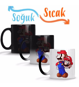 Mario Pixel Sihirli Kupa Bardak Porselen