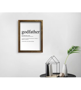 BK Home Godfather Baba Tasarımlı Doğal Masif Ahşap Çerçeveli Tablo 45x65cm-6