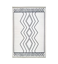 Dijital Kaymaz Yıkanabilir Beyaz Geometrik Salon Halısı Mutfak Halısı Koridor Halısı Yolluk 2302